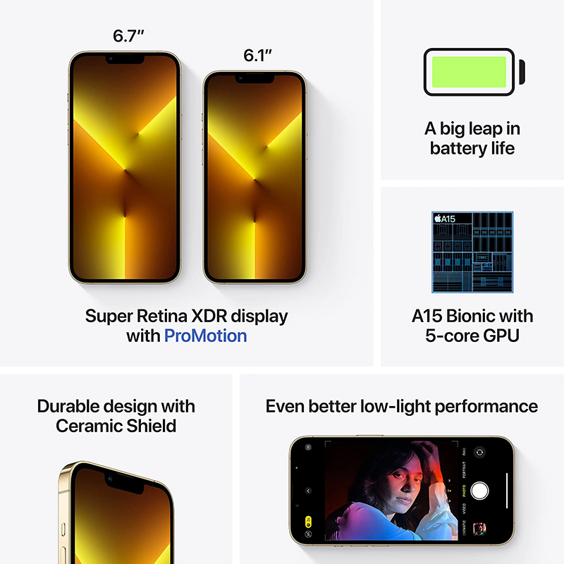 گوشی موبایل اپل مدل iPhone 13 Pro دو سیم کارت ظرفیت 128 گیگابایت و 6 گیگابایت رم